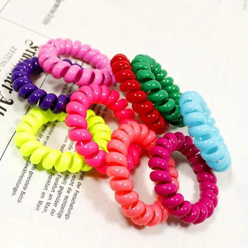 New Fashion Phone Rope Hair Ring Widen The Bold Section 5 Cm Large Color Hair Ring Inhaul Cable Line