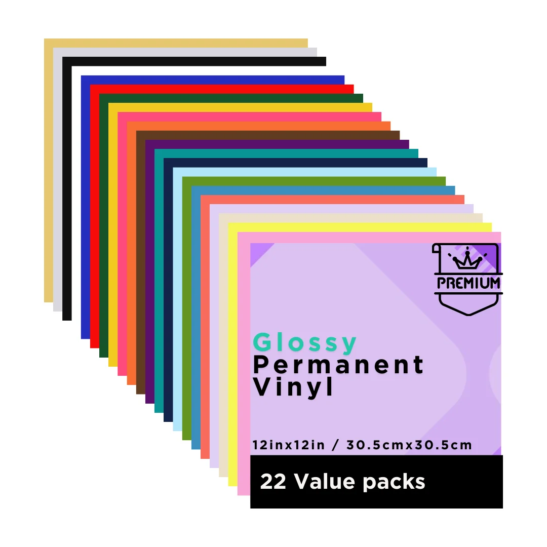 12 x 12 Zoll permanentes Vinyl, selbstklebende Vinylbögen für Cricut-Maschine, permanentes Outdoor-Vinyl für Party-Dekoration, Aufkleber