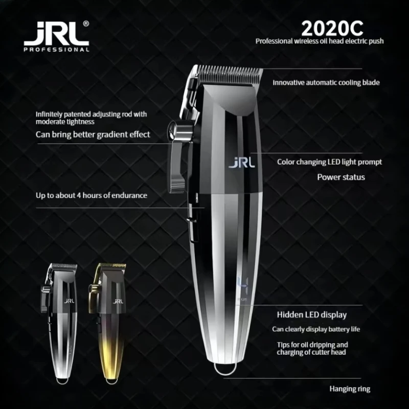 Original JRL Clipper JRL 2020c 2020t Professional Hair Clipper Men\'s Oil Head Trimmer Cordless Electric Push Shear Hairdresser