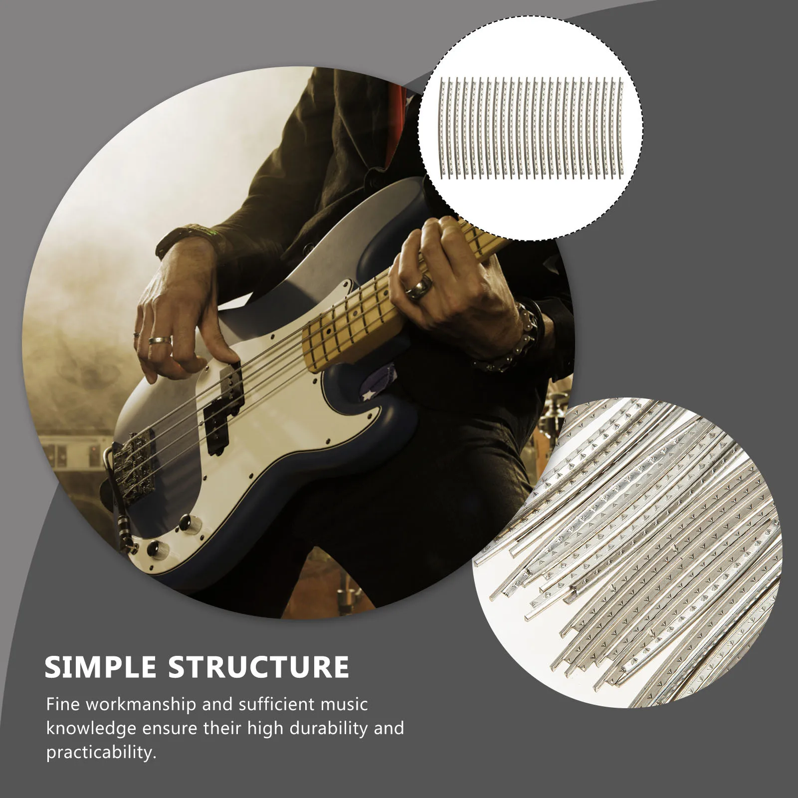 

24Pcs Electric Guitar Fret Wires High-Class Cupronickel Durable Fretboard Replacement Parts Cost-Effective Professional