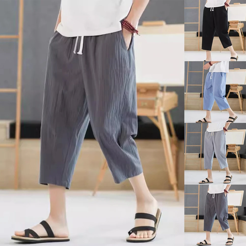 Korean Style Men's Flexible Fit Short Trousers Featuring Light Weight Material Perfect for Everyday Wear This Summer