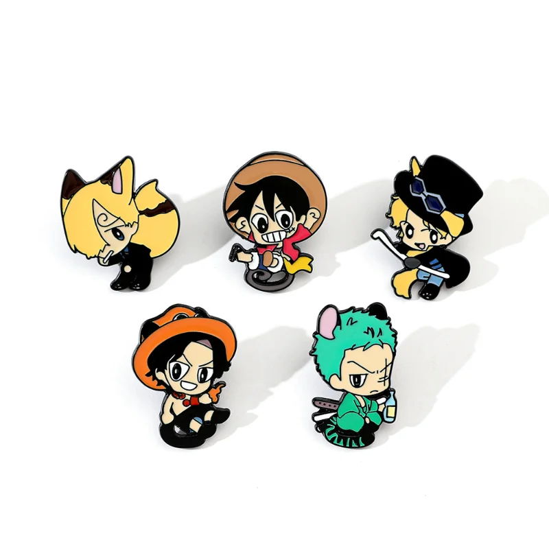 Medalla de Metal de anime japonés Monkey D Luffy Sabo Ace Zero Sanji, regalo, 5 uds.