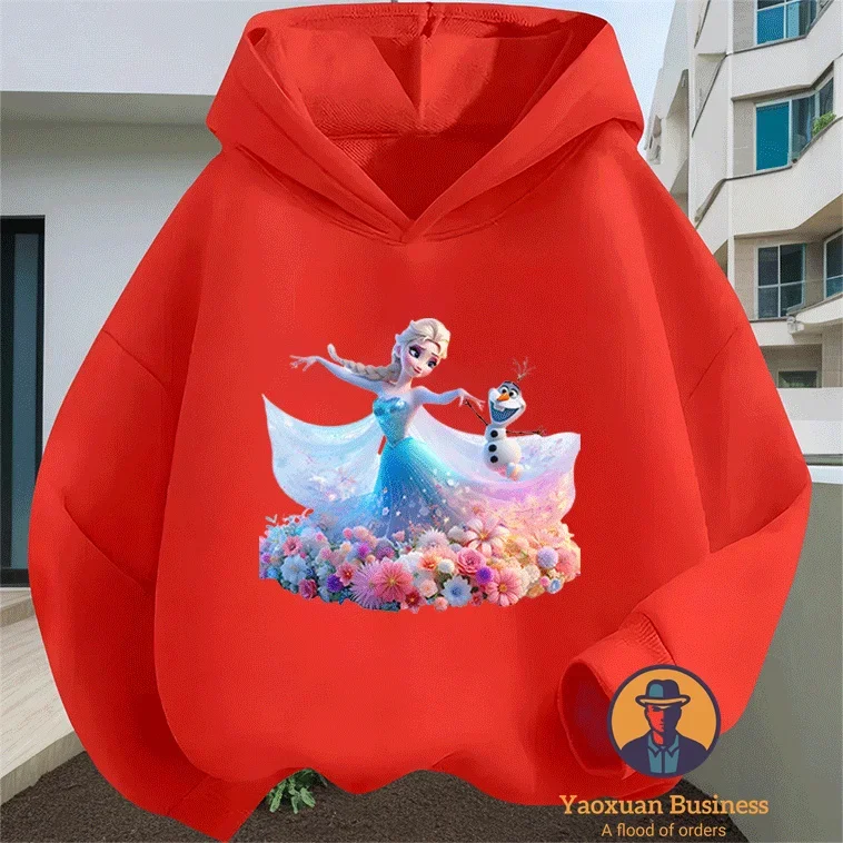 نمط جديد ديزني إلسا ليتل بويز كيدز هوديي لطيف مطبوعة الكرتون الدافئة يندبروف الخريف الشتاء الموضة #2