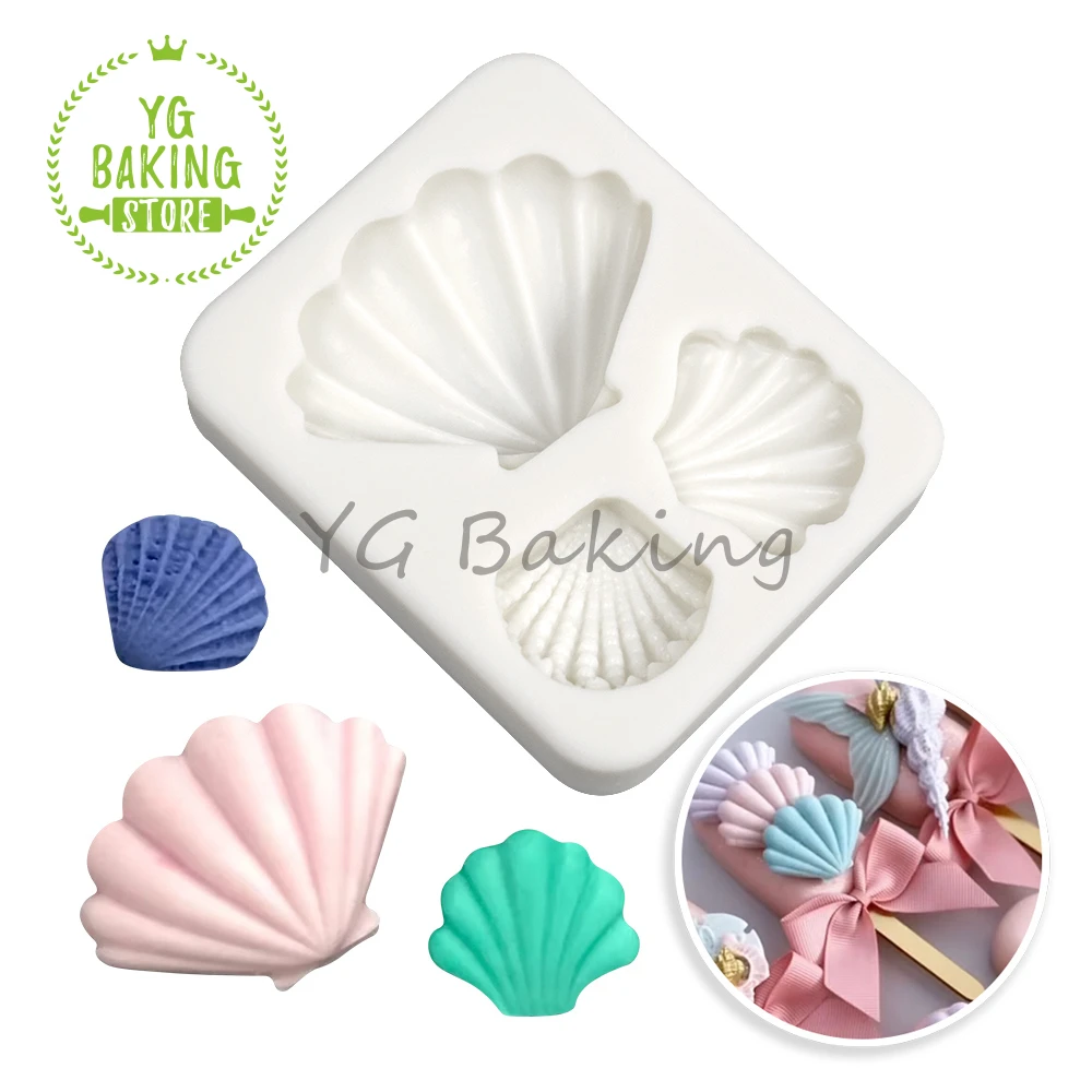 Dorica Small Seashell Design stampo in Silicone 3D cioccolato fondente stampo fai da te argilla forma strumenti per decorare torte accessori per la