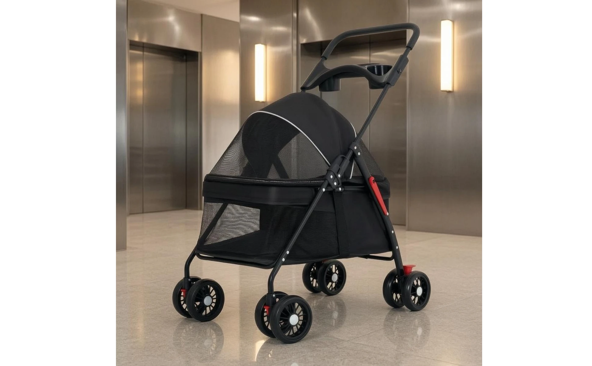 Foldable Pet Stroller Lightweight Feline and Dog Stroller Compact Ventilated for Cats, Outdoor Walking, Travel Foldable Pet Stroller Lightweight Feline and Dog Stroller Compact Ventilated for Cats, Outdoor Walking, Travel