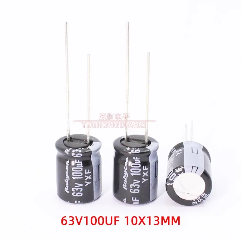 RUBYCON YXF 63V100UF 10x12.5MM kondensator elektrolityczny 100uf 63v yxf 100UF/63V wysoka częstotliwość niska rezystancja długa żywotność