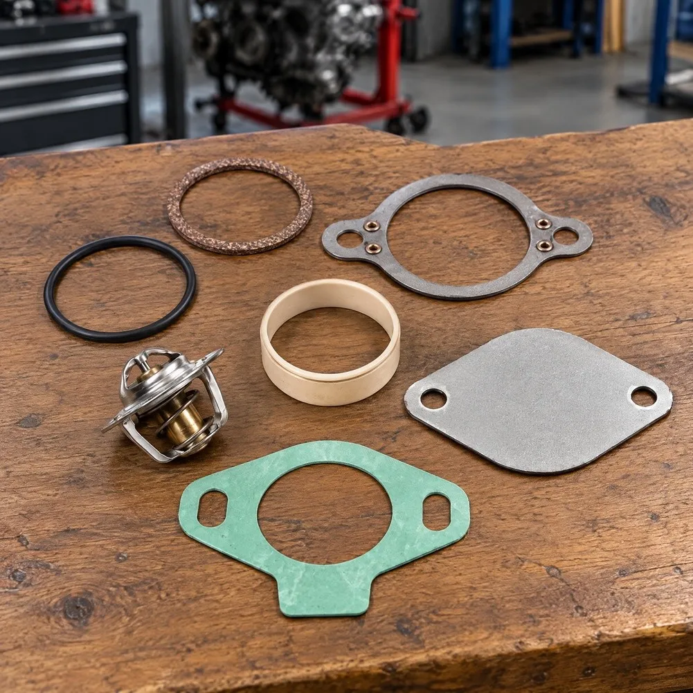Engine Thermostat Kit Compatible with For Mercruiser For 4.3 5.0 5.7 7.For 4 8.2 - Construction for Marine Use
