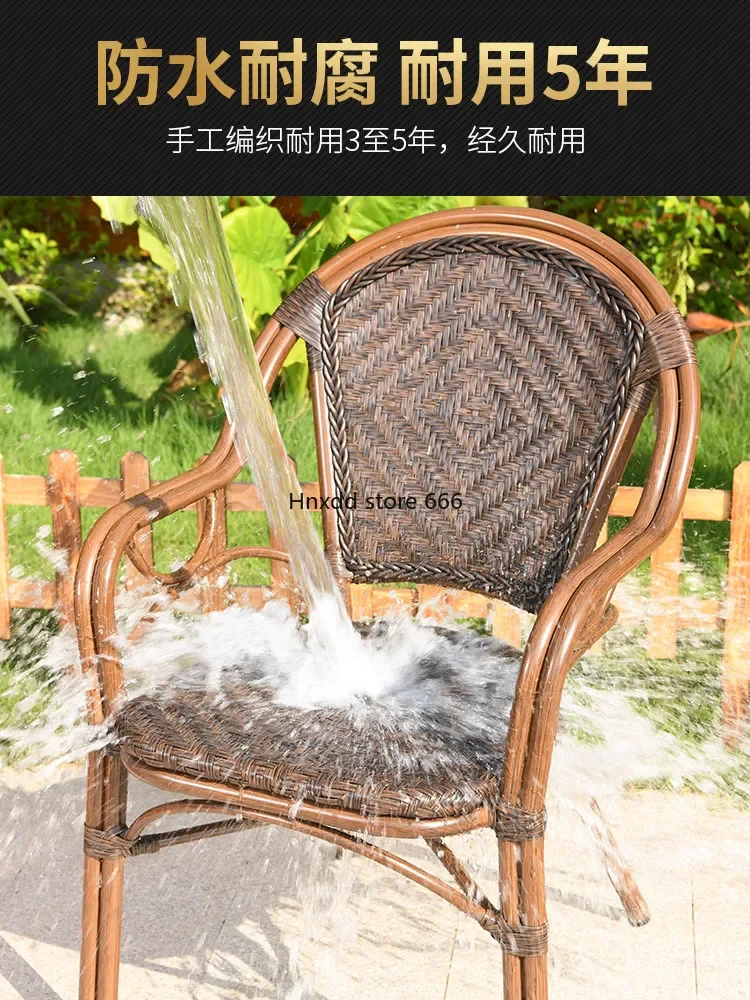 Tabela exterior do Rattan e combinação da cadeira, jogo do balcão