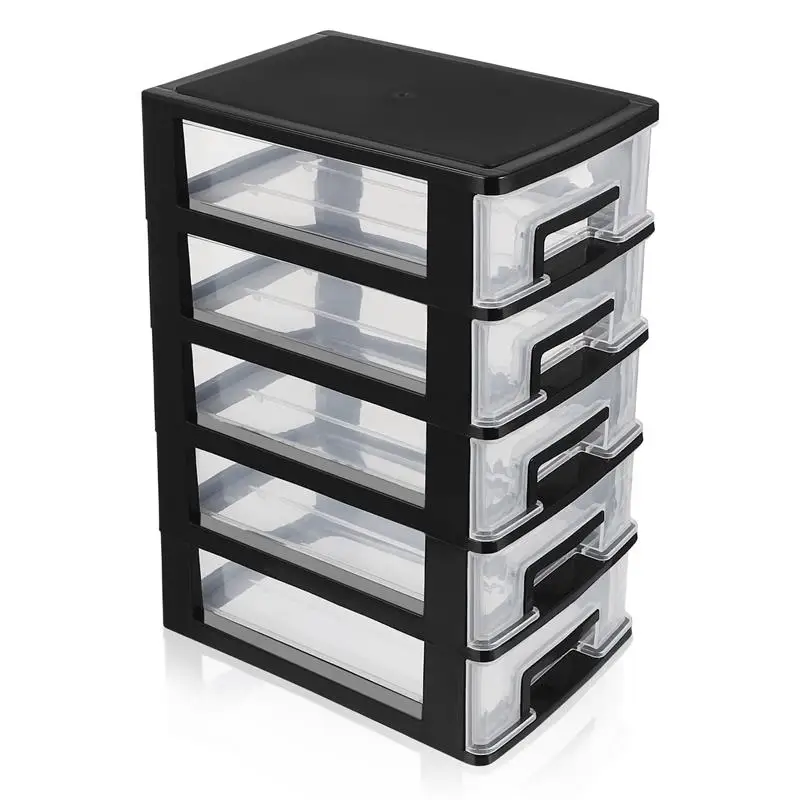 Organizador da gaveta da composição, gavetas plásticas pequenas, armazenamento desobstruído, unidade do Desktop, 2, 3, 4, 5 camadas