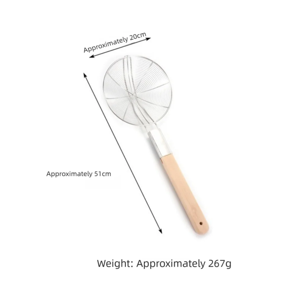 جديد 20/22 سنتيمتر مصفاة كبيرة الفولاذ المقاوم للصدأ مقبض خشبي الغذاء تصفية ملعقة غربال ملعقة أواني المطبخ