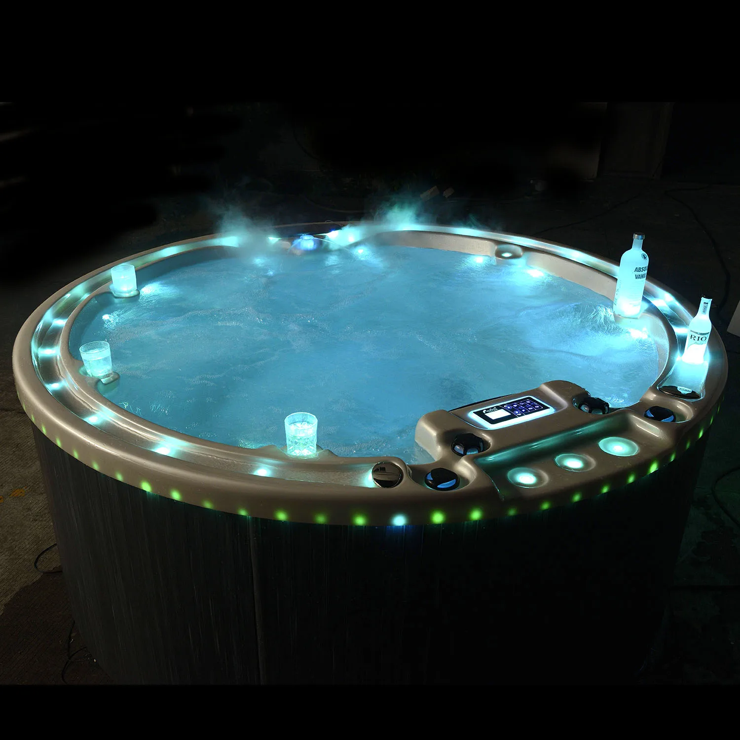 Modern Luxury 8 Person Round Outdoor Spa Soaking Function Circular Hot Tub Spa Outdoor Whirlpool Bathtub