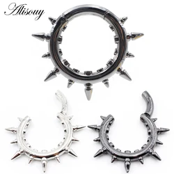 Alisouy 1PC Copper Steering Wheel Spike Cone Round Ear Weights Expander Stretcher Plugs Gauges Earrings Body Piercing Jewelry