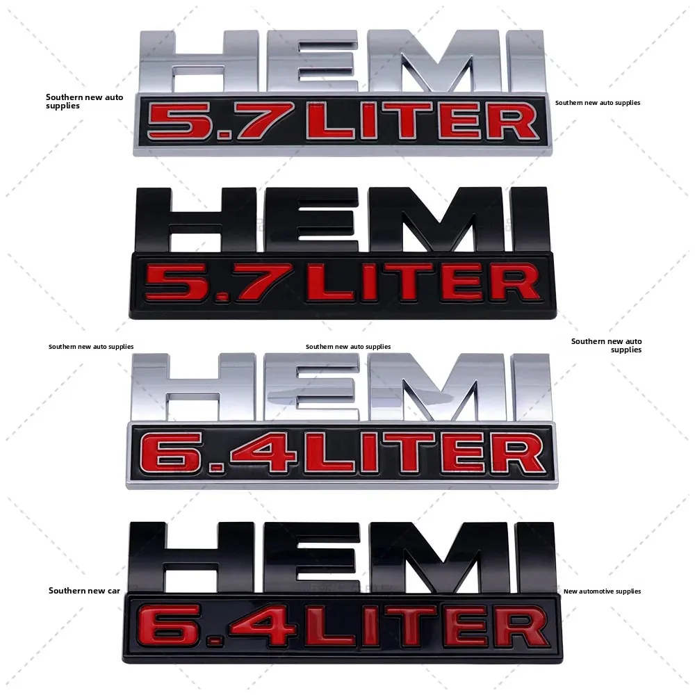 نمط جديد جيب جراند شيروكي 5.7L HEMI 6.4Liter شعار السيارة ملصق لاصق لامع ورائع تعديل ABS المواد عالية الجودة مركبة مائي