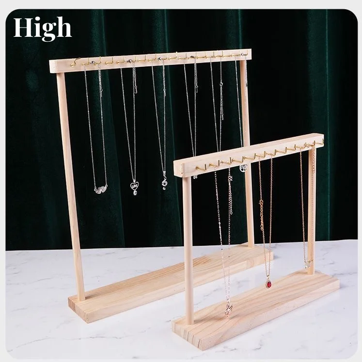 

1шт, подставка для ожерелья с крючком из цельного дерева