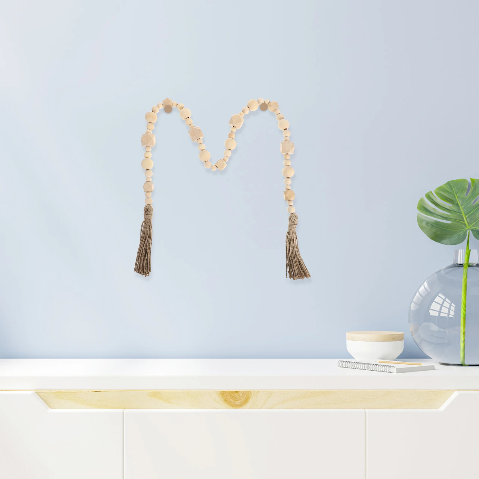 

Wooden Bead Home Wall Hanging Decor Decor Wall Hanging Tassels Home Pendant Curtains String Environmental Safety
