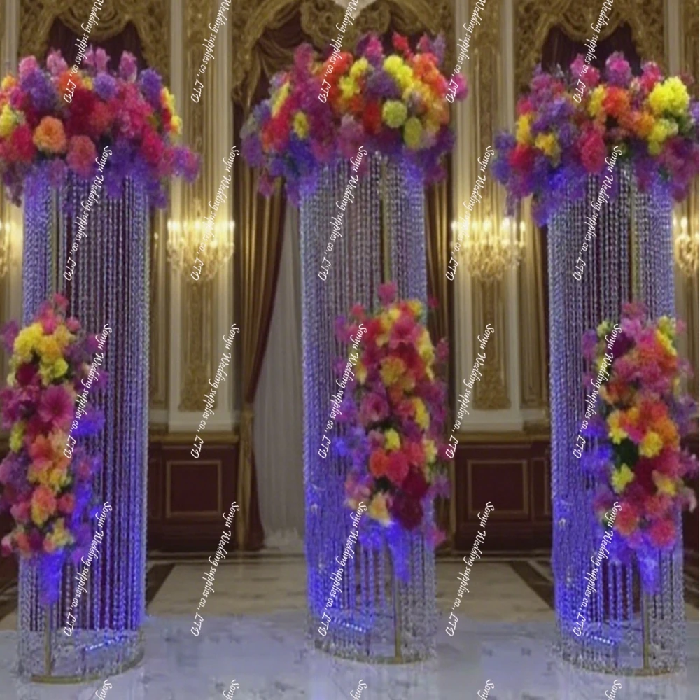 3-6pcs f33 Wedding Props gold Arched Iron Backdrop Metal Frame Stand Light Bead Curtain Iron Arch for Party Wedding Decoration