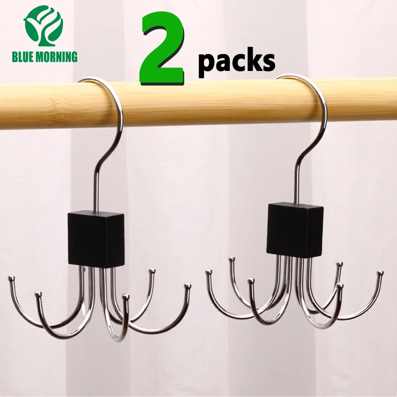 

Multi Purpose Hanger Metal Clothes 6 Claw Hooks Belt Hangers Wardrobe Hanging Scarf Rack Closet Organizer 360 Rotatable Tie Hook