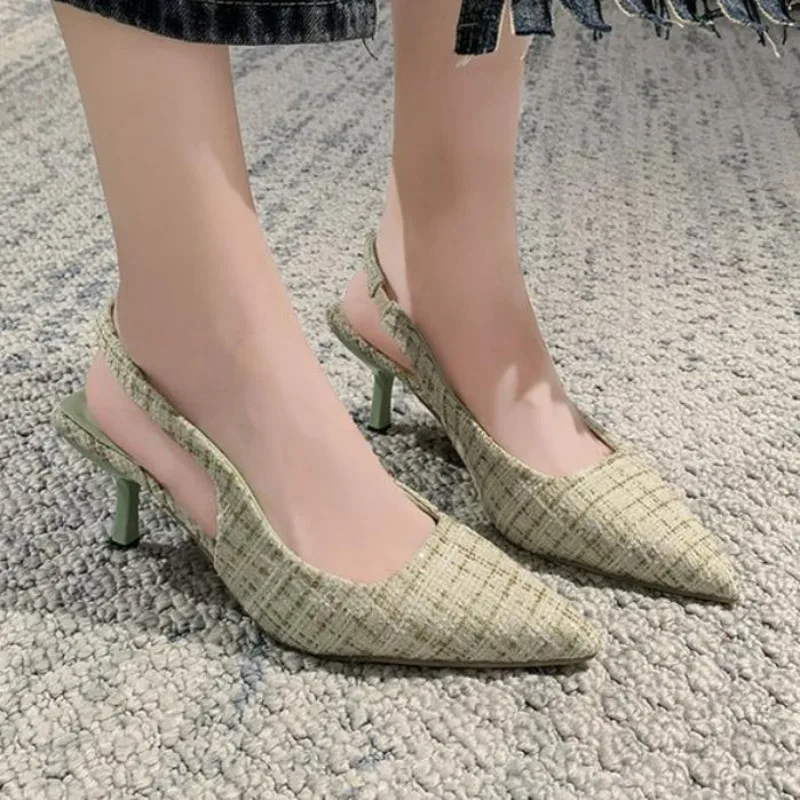 Escarpins à Talons Hauts et Fins pour Femme, Chaussures de Soirée Bleues, Styliste de Marque, Été