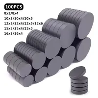 16x4mm Super Strong Magnet 16x4mm Round Black Magnet Fridge Ferrite Magnetic Magnet 8mm 10mm 12mm 15mm 16mm
