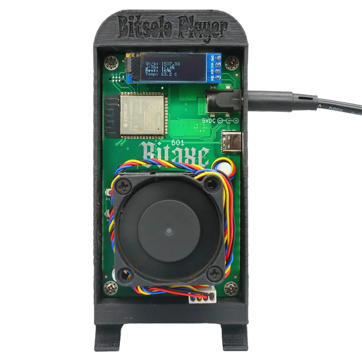 T27C Bitaxe Gamma 601 Solo Miner 1.2TH/S 18W BM1370 From Antminer S21 Pro Asic Bitcoin BTC Miner with Stand EU PLUG