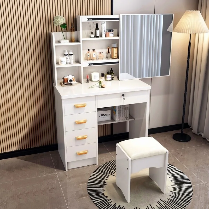 Dresser Bedroom Small Apartment with Lights Modern Simple Dressing Table Storage Integrated Cross-Border Makeup Table