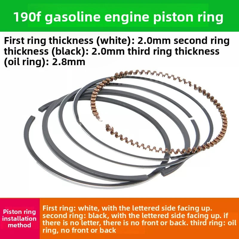 XMSJ For 168F 170 188 190F 192F GX160 GX390  Engine Generator Thin Piston Ring Replacement Parts