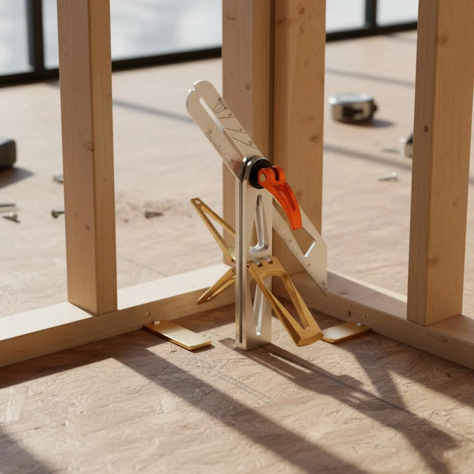 

Multifunction Angle Ruler Multifunctional Carpentry Sliding T-Bevel Wedge-Shaped Joint Marking Jig Metric and Customary Units