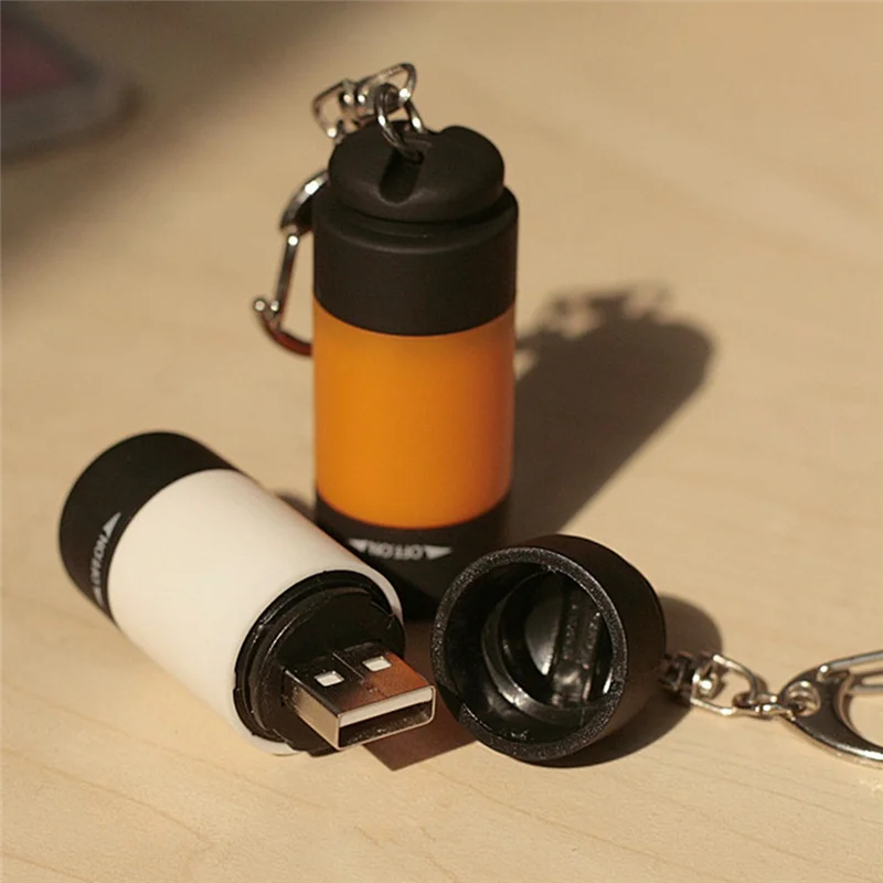 Лидер продаж, мини-брелок-фонарик, USB-фонарик, перезаряжаемый красочный фонарик, многоцветный C