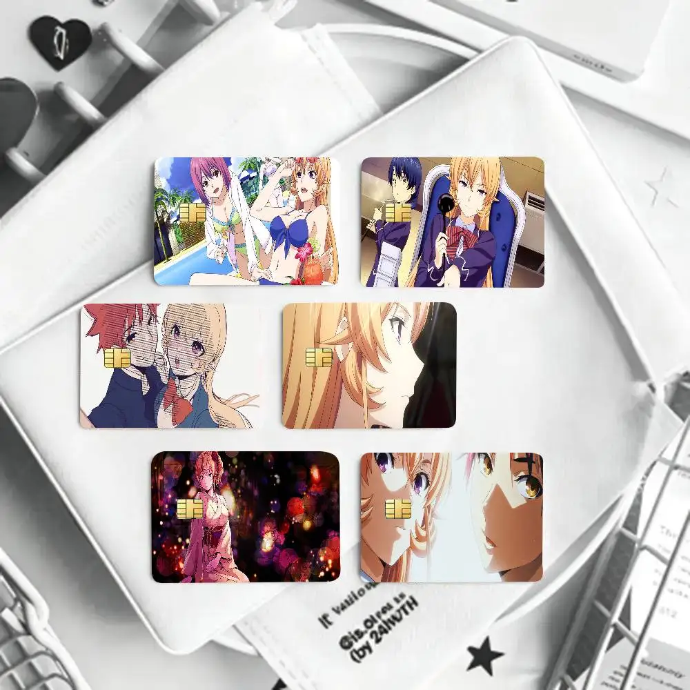 Nakiri Erina Manga Food Wars Shokugeki No Soma Card Sticker 4Pcs Credit Card Skin Anti Scratch Bank Debit Card Decal