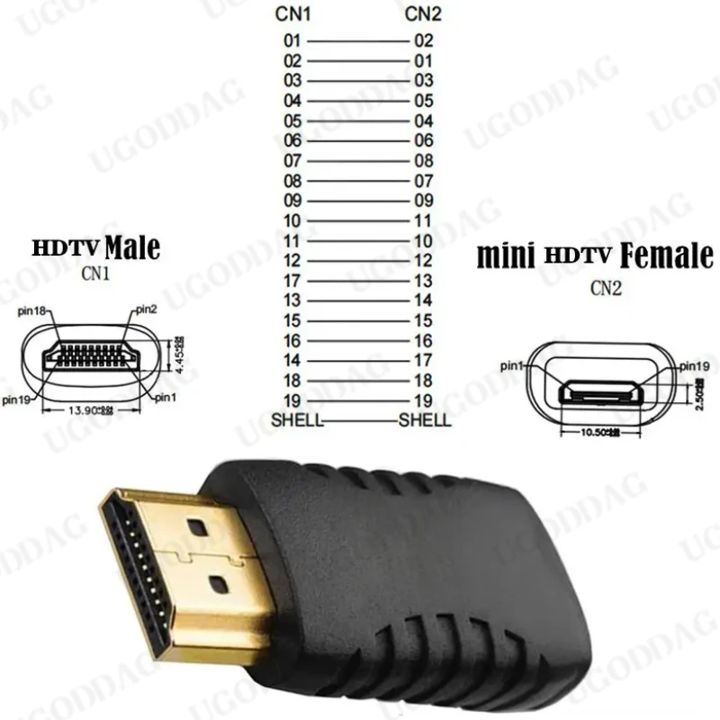 HDTV HD kompatybilny z HDMI męski do Mini-zgodny z HDMI typu C Adapter żeński żeński męski do C jest dużym i małym złączem