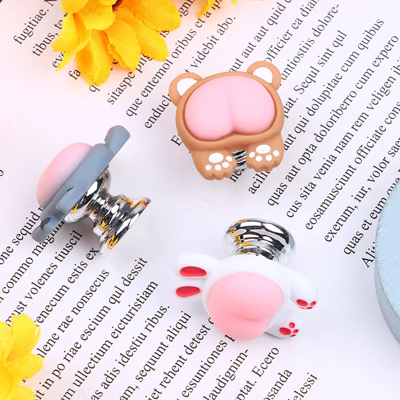 Cute Animal Butt Toilet Press Button Long Nail Protector For Women Toilet Bath Room Water Press Flush Button Decoration Aid