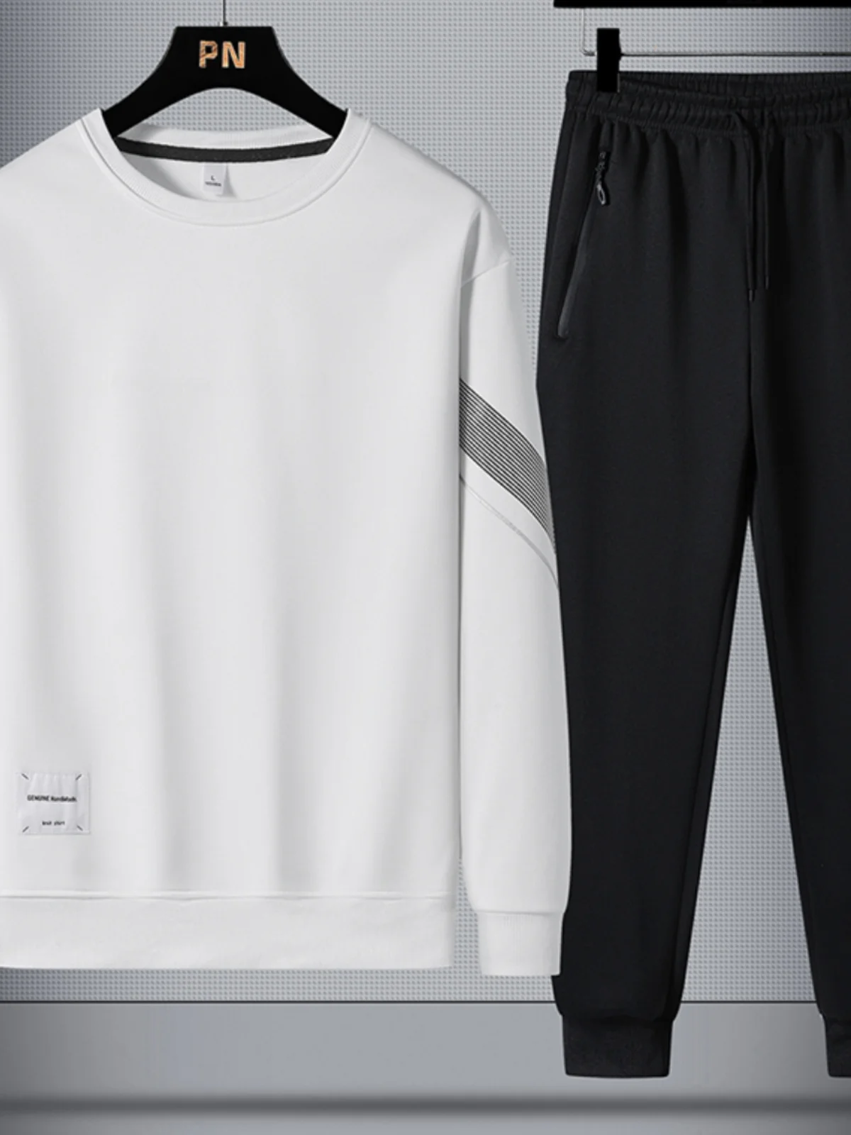 Lente Herfst Casual Lange Sve ronde Ne Sweatshirt En Broek Set Lichtgewicht Hardloopsportkleding voor Heren Jeugd Polyes...