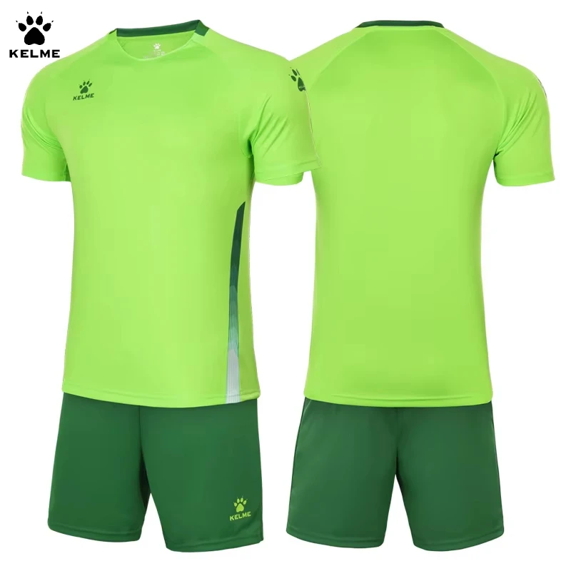

Мужской футбольный костюм Kelme, повседневный тренировочный костюм с круглым вырезом и коротким рукавом для соревнований, команда с принтом номера, Джерси, уличный футбольный костюм