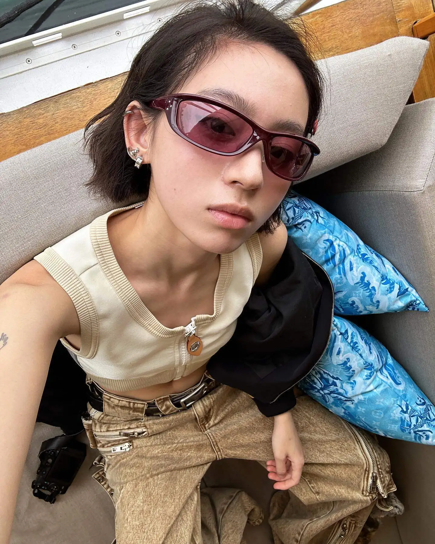 2026 Neuer Trend Lässige Rechteckige Winddichte Fahrrad-Sonnenbrille Y2K Retro-Futuristische Sonnenbrille für Männer und Frauen mit Konkaver Form