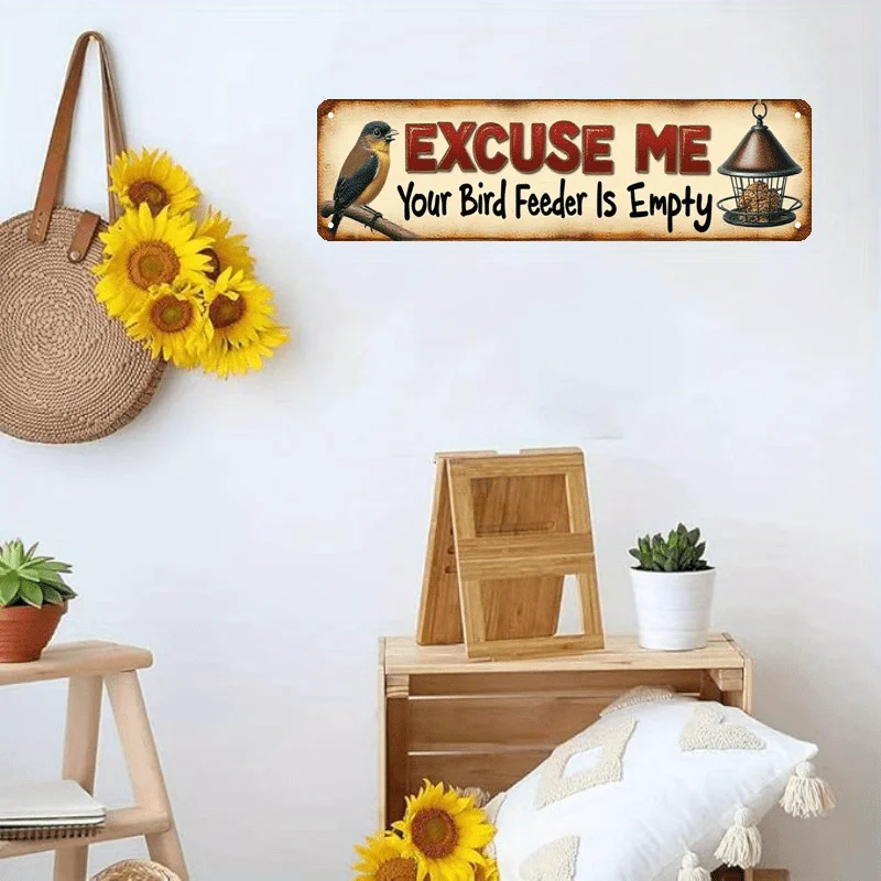 2D Flat Vintage Metal Sign 16x4 Inches, 