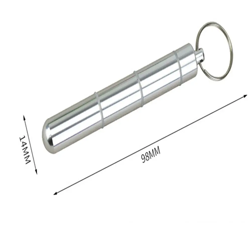 

Waterproof With Keychain Pocket Pill Case Pill Bottle Aluminum Alloy Organizer Box Medicine Case Pill Container Pill Box