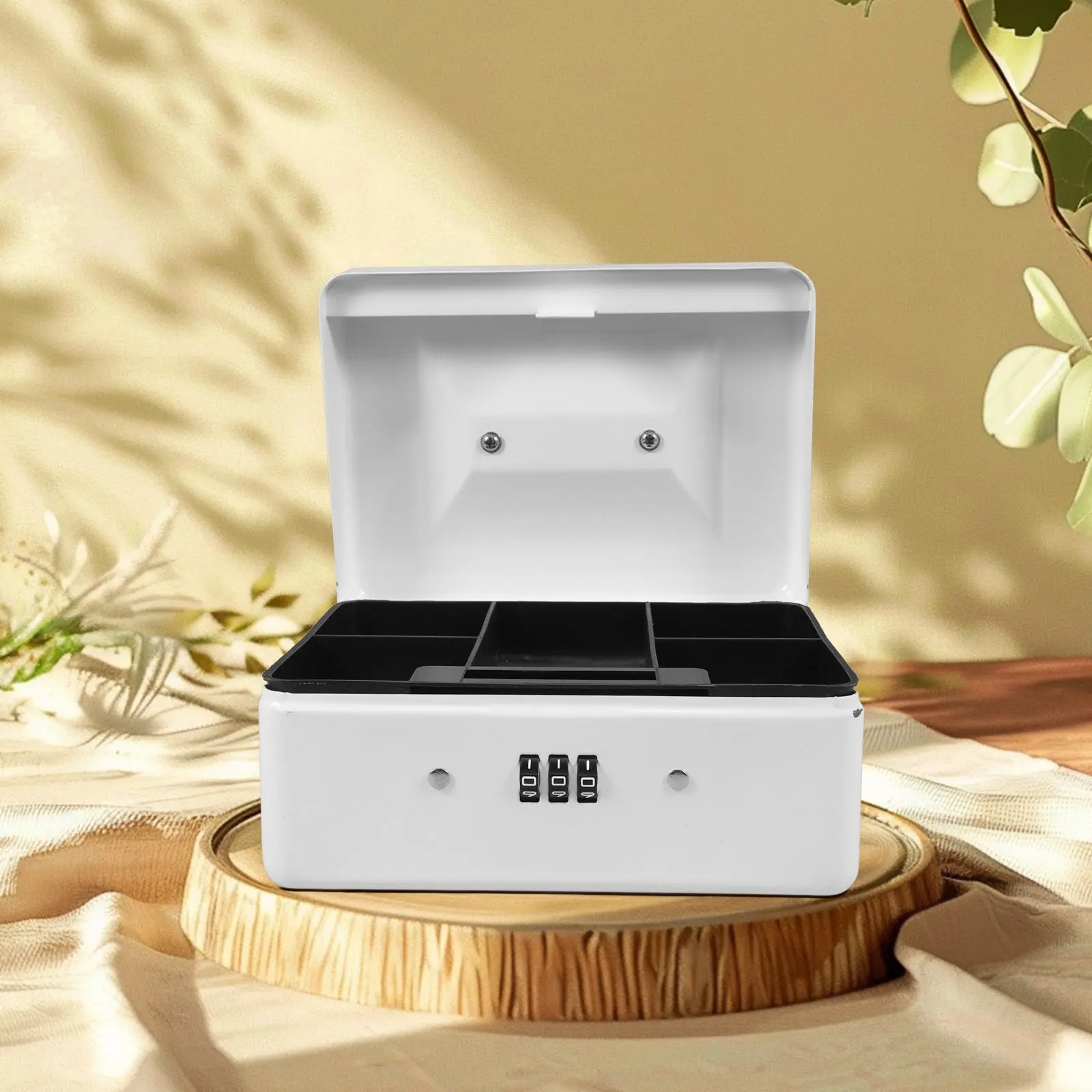 

Маленький стальной денежный ящик с кодовым замком, портативный, съемный лоток, надежный органайзер, сейф с защитой от несанкционированного доступа