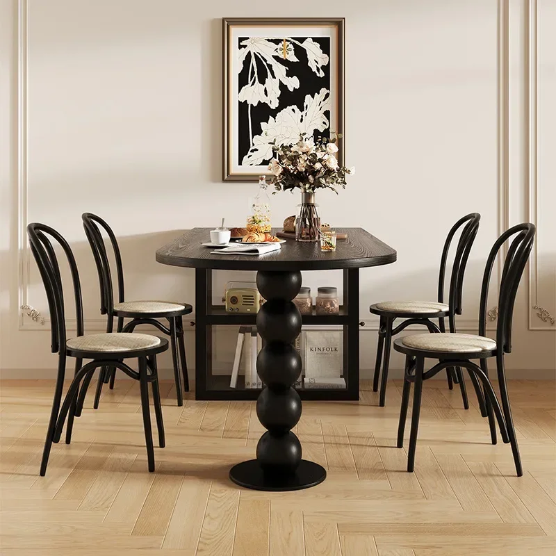 

Solid wood dining desk wabi wind against the wall large board table household oval