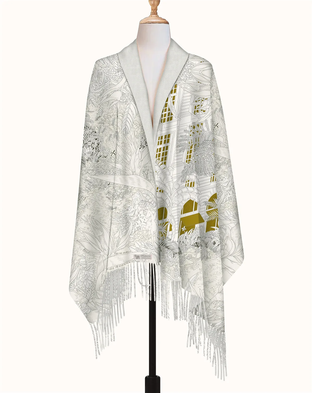 

Шарф из искусственного кашемира с художественным романтическим узором 200x70 см, весенняя французская шаль, роскошный, легкий в уходе, для путешествий и повседневного использования