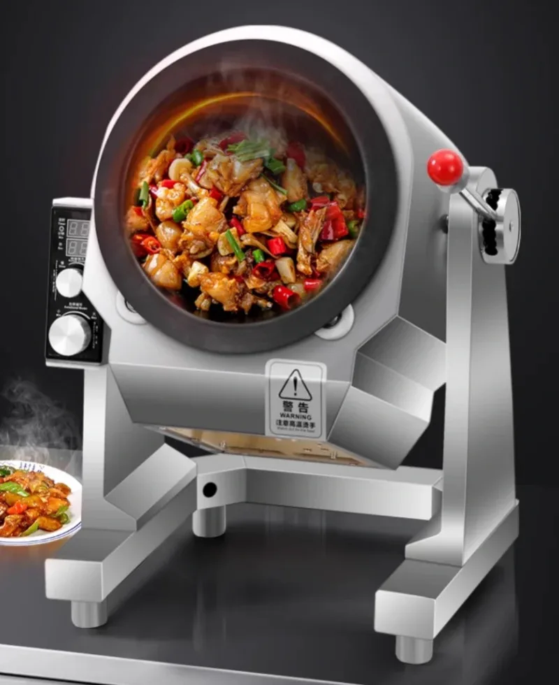 Hot Commercial Intelligent Electric Egg Fried Rice Cooking Auto Drum Rotating Gas Fried Rice Robot Wok Machine view 3