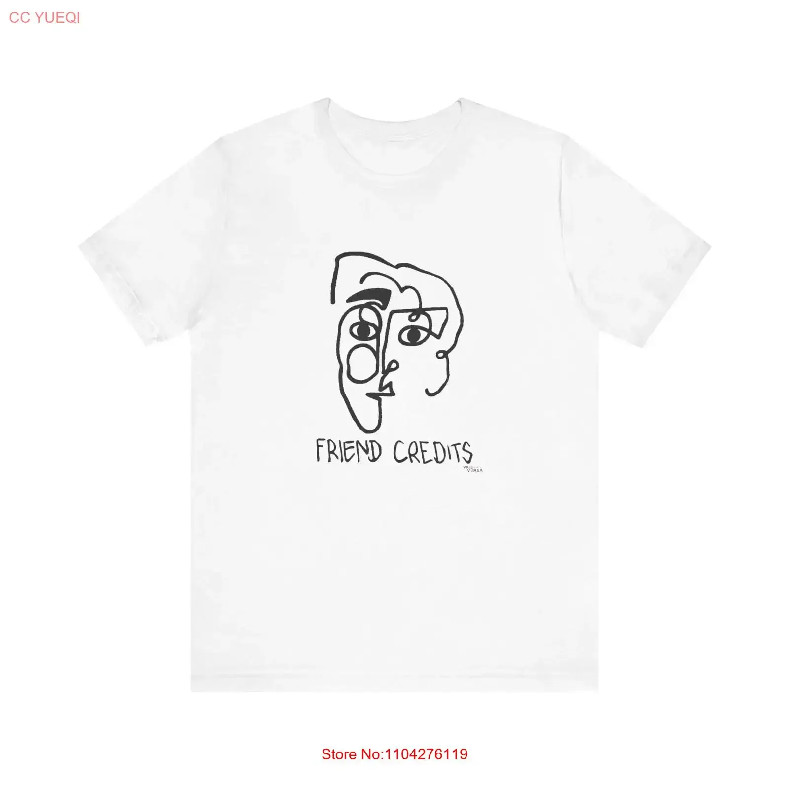 Friend Credits Vice Versa Jersey  T Shirt vintage Washed graphic homme streetwear Breathable Unisex Casual Stretched