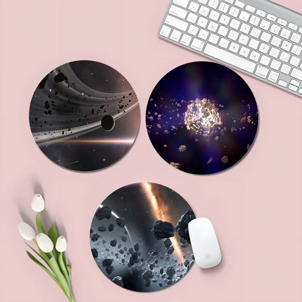 

Asteroids Mousepad Animation Round Office Student Gaming Thickened Writing Pad Non-slip Cushion Mouse Pad Desktop Mat