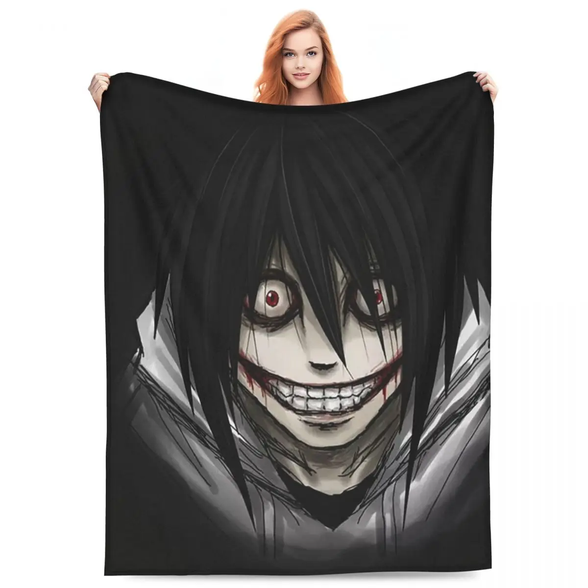 manta-de-flanela-super-macia-com-estampa-grafica-de-meme-de-terror-creepypasta-'jeff-the-killer'-para-sofa-e-cama