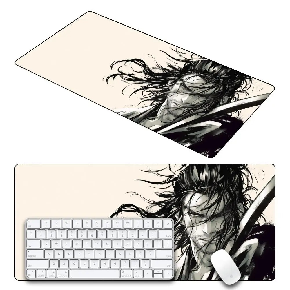 Samurai MousePad Komputer Laptop Wanderer Miyamoto Musashi Desk Pad Xxl Comic Mouse Pad PC Gamer Pad Aksesori Game Komputer