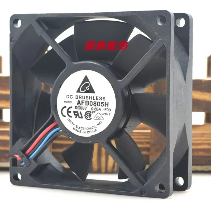 Delta Electronics AFB0805H F00 DC 5V 0.65A 80x80x25mm 3-Wire Server Cooling Fan