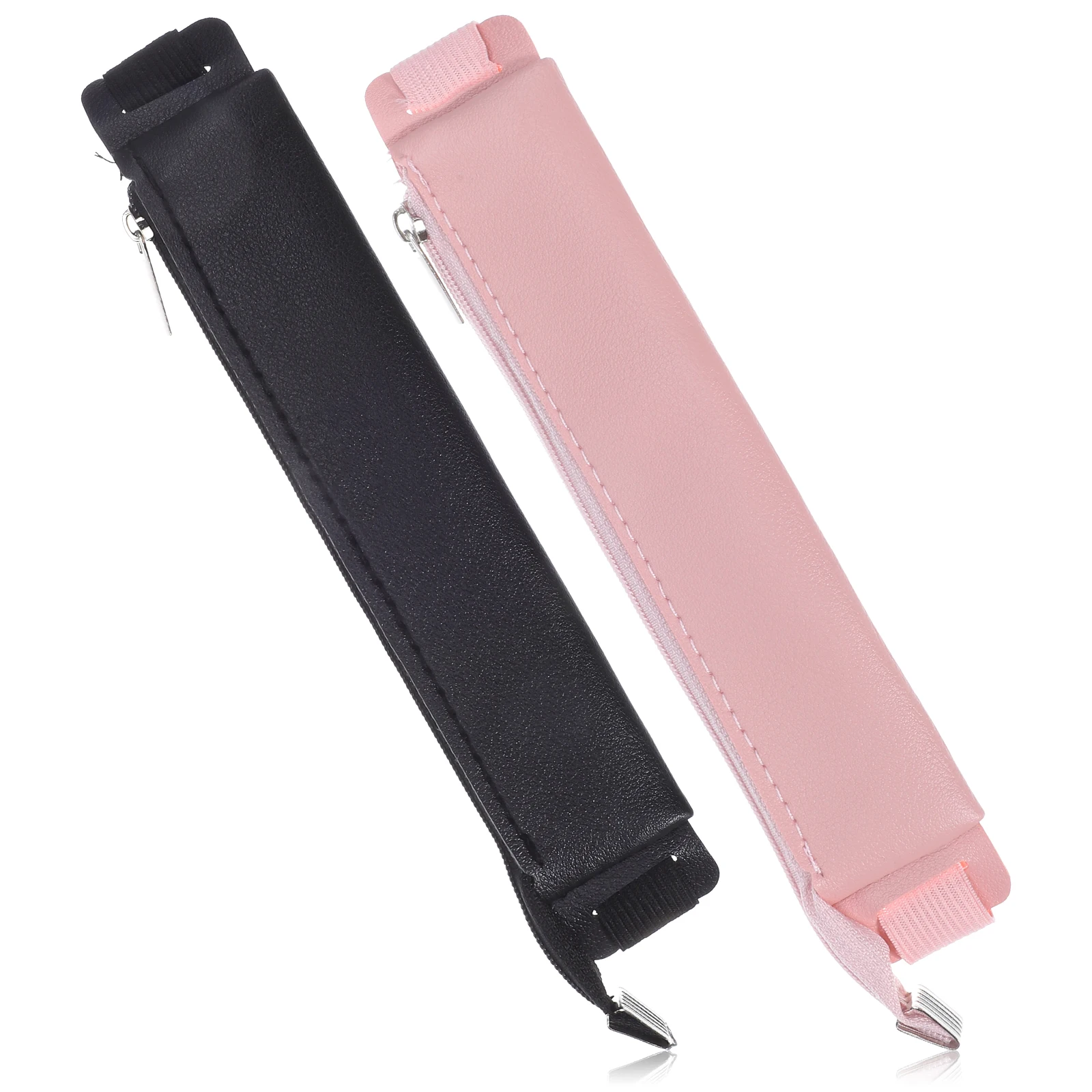 

2 Pcs Elastic Pen Pouch Zipper Pencil Case Notebook Attachment Stationery Organizer Portable School Office Supplies