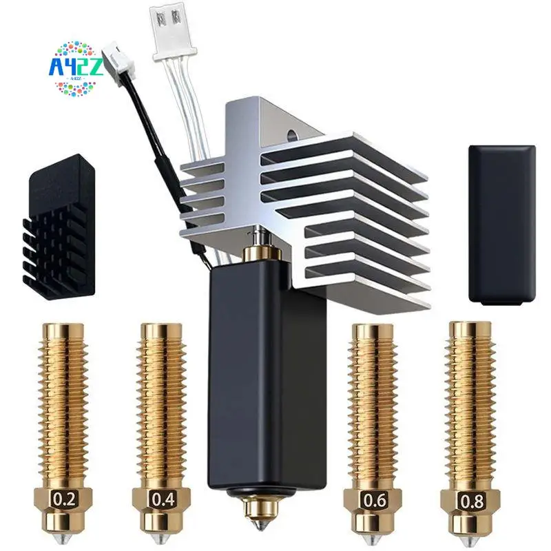 A42Z-For Elegoo Centauri Carbon Hotend,0.2Mm,0.4Mm,0.6Mm,0.8Mm Hardened Steel Brass Nozzle,Extruder Hotend Kit,With Heat Sink
