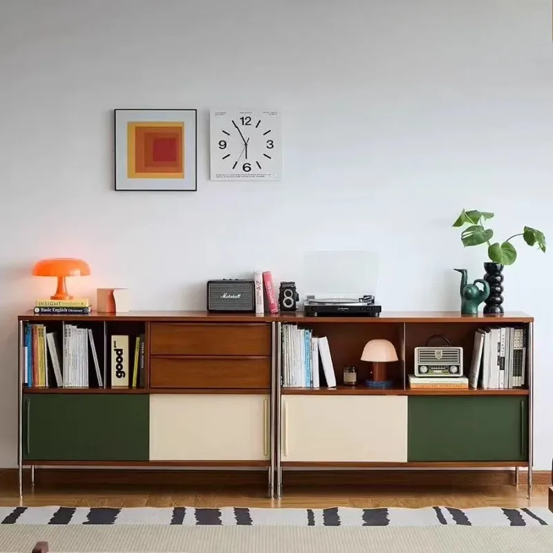 

dining side cabinet, multi-functional locker, medieval restaurant, retro small side cabinet against the wall, storage cabinet