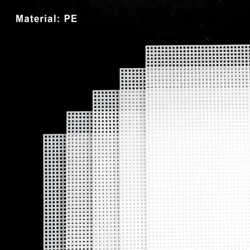 Hojas de lona de plástico transparente para bordado, hojas de malla de plástico para punto de cruz, duraderas, 13X10,2 pulgadas, 7CT, 20 unidades