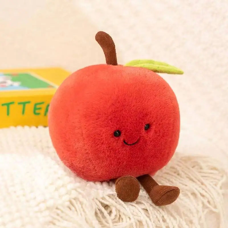 Latest Fun and Delicious Apple Cherry Fruit Doll Kawaii Stuffed Plush Toy Doll Cartoon Anime Cute Gift for Children's Birthday